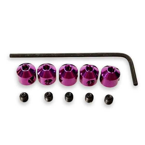 FASTRAX ALUMINIUM COLLETS (5) PURPLE w/SCREWS & WRENCH