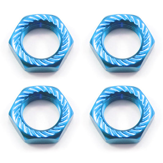 Fastrax 17mm X 1.0 Blue Serrated Wheel Nuts fits RC8 (4Pcs)