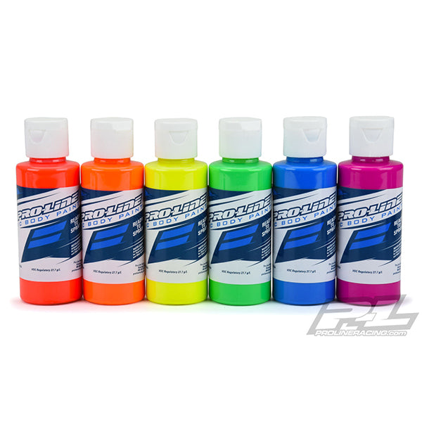 PROLINE RC BODY PAINT FLUORO RED/OR/YEL/GREEN/BLUE/FUCHSIA