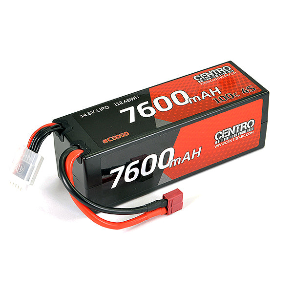 CENTRO 7600MAH 4S 14.8V 100C HARDCASE LIPO BATTERY