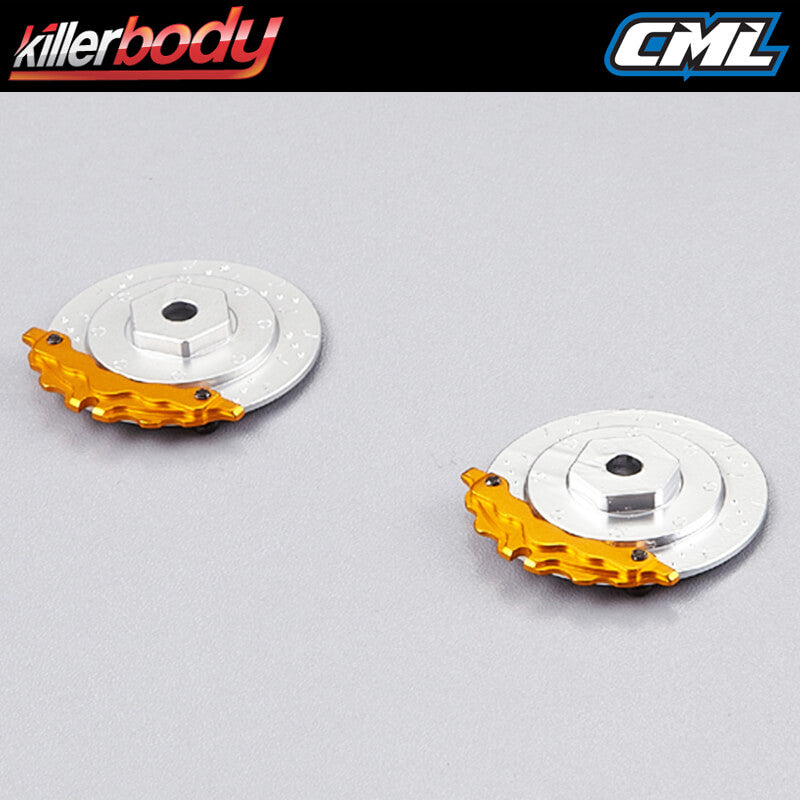 KILLERBODY CALLIPER BRAKE DISC 1/10 CNC SILVER/GOLD (2PC)