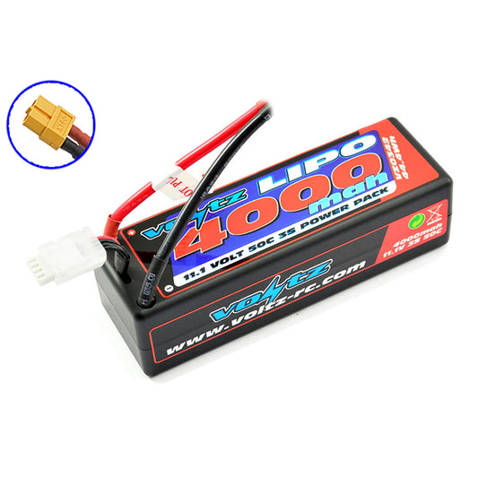 VOLTZ 4000mah HARD CASE 11.1V 50C LIPO STICK PACK w/XT60