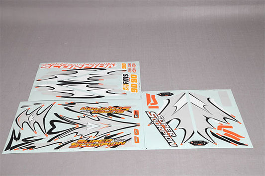 FMS 90MM SUPER SCORPION STICKERS ORANGE