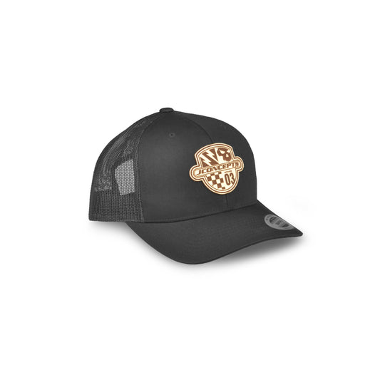 Destination Hat-Round Bill, Mesh, Snap Back- Black