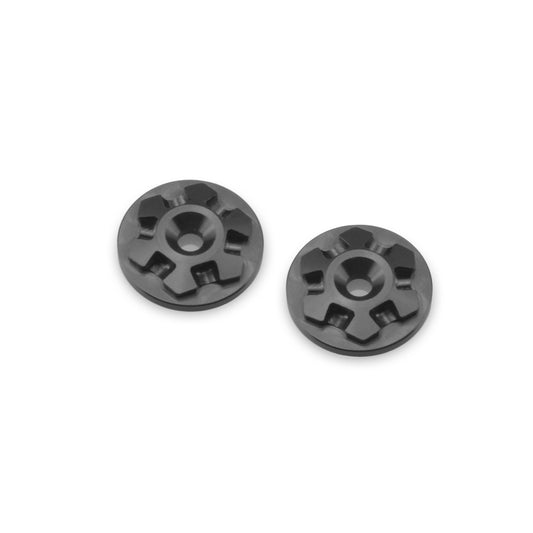 RM2 Clover Large Flange 1/8th Wing Butt-Black 2pc