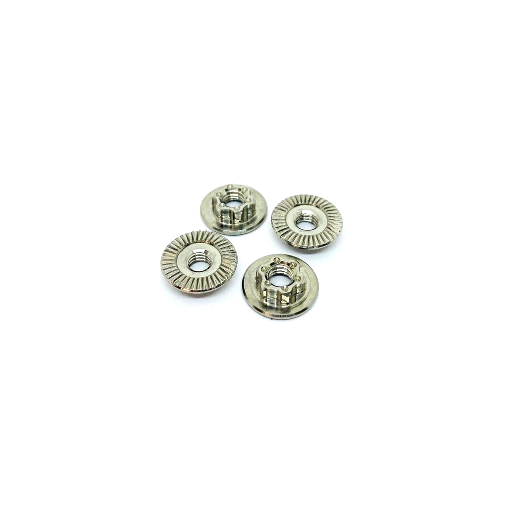 Klinik RC Low Pro M4 Large Fl Serrated Ti Nuts (4)