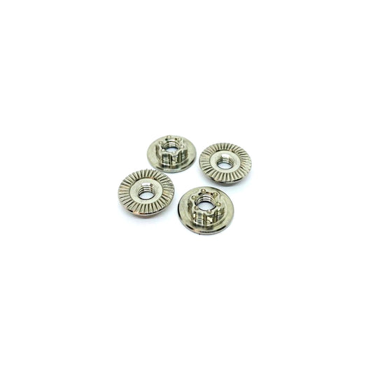 Klinik RC Low Pro M4 Large Fl Serrated Ti Nuts (4)