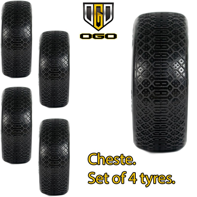 OGO 1/8th Buggy Cheste Tyres/4Pcs - Clay Compound