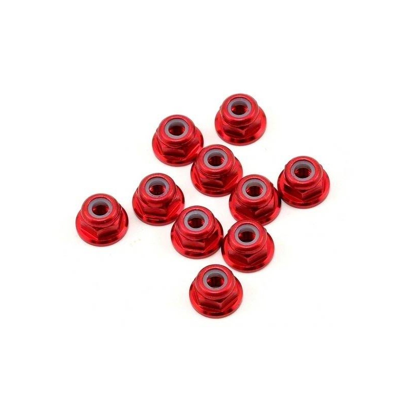 SWORKz Aluminium Flange M3 Nut Lock Red - 10pcs