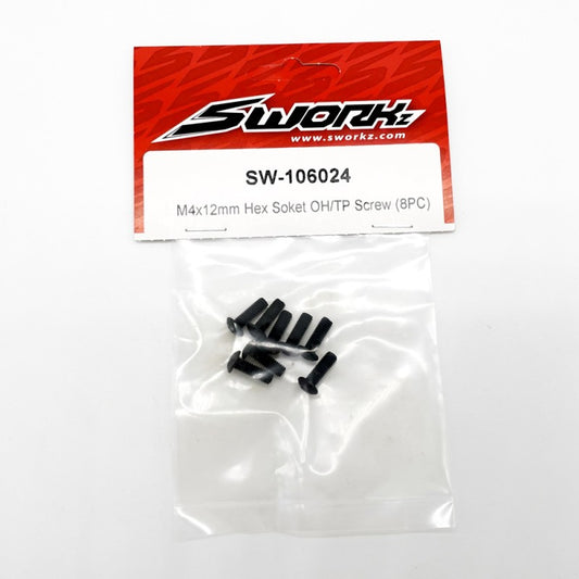 SWORKz M4x12mm Hex Soket OH/TP Screw  - 8pcs